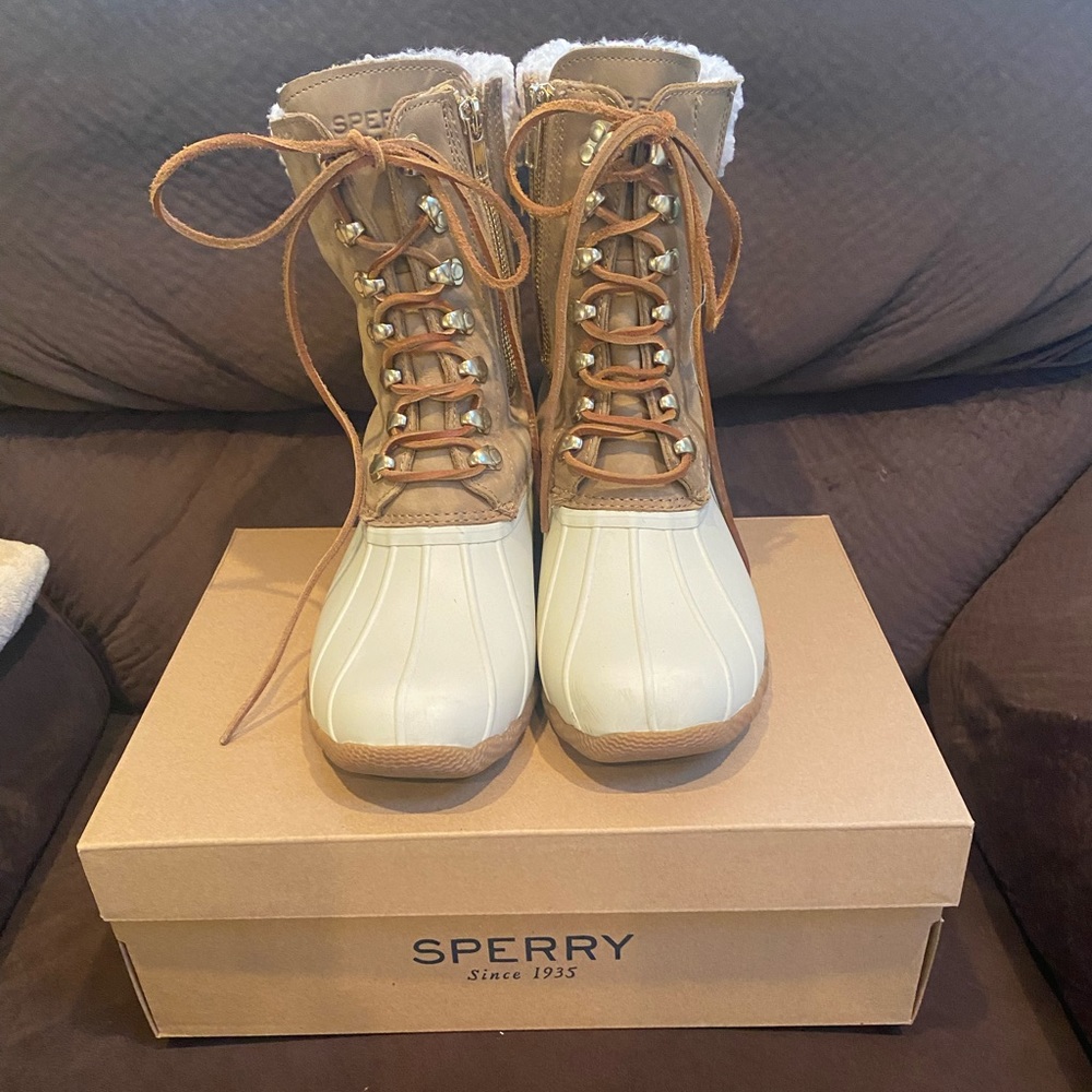 Sperry Saltwater Tall Cozy Leather Duck Boots